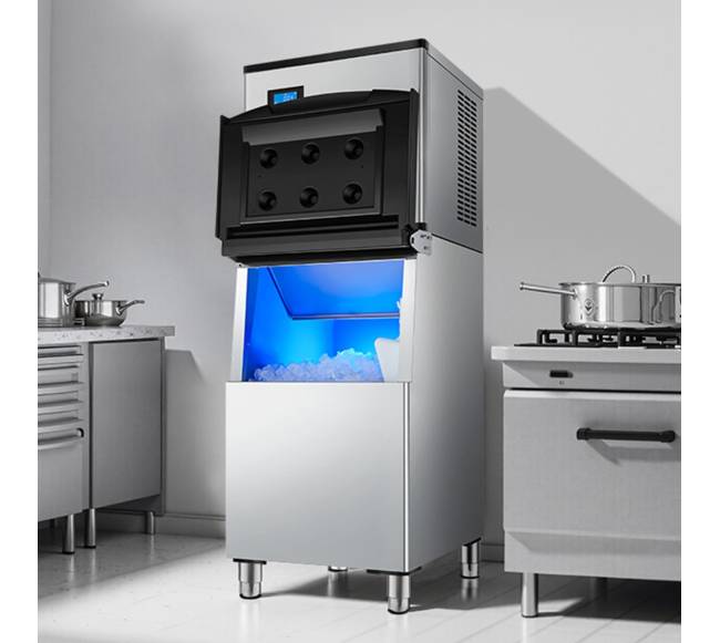 Komercinis ledo gaminimo aparatas 226 kg24h, 114 kg saugykla7