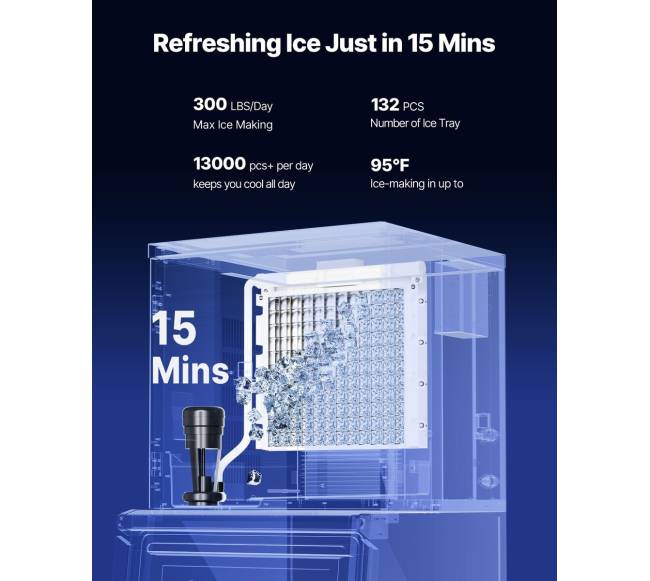 Komercinis ledo gaminimo aparatas 136kg24h su 113kg talpa1