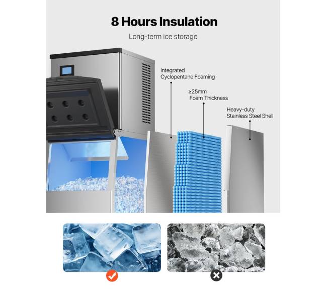 Komercinis ledo gaminimo aparatas 136kg24h su 113kg talpa3