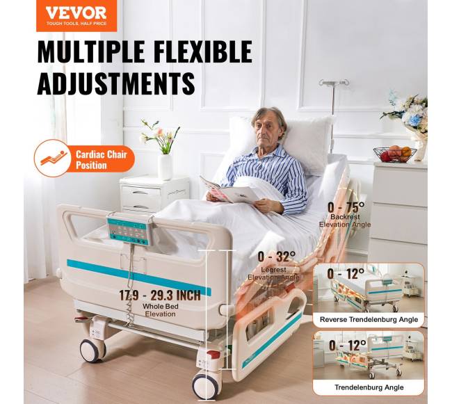 Penkių funkcijų elektrinė ligoninės lova1