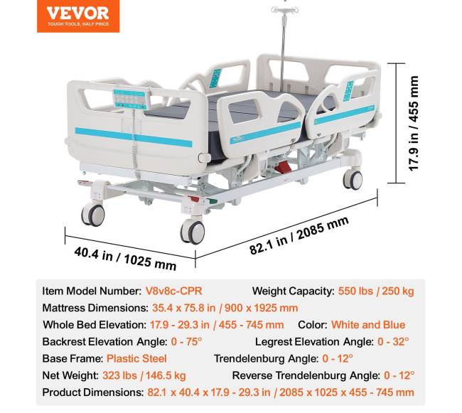 Penkių funkcijų elektrinė ligoninės lova6