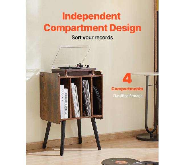 Dviejų aukštų medinė vinilinių plokštelių stovas2