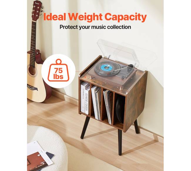 Dviejų aukštų medinė vinilinių plokštelių stovas3