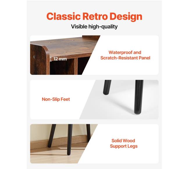 Dviejų aukštų medinė vinilinių plokštelių stovas4