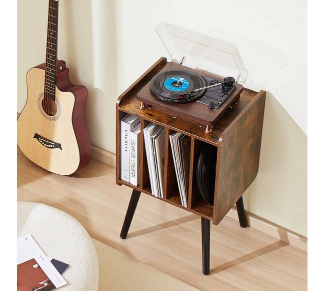 Dviejų aukštų medinė vinilinių plokštelių stovas7