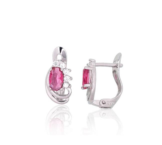 Sidabriniai auskarai ant cilindrinės spynos0