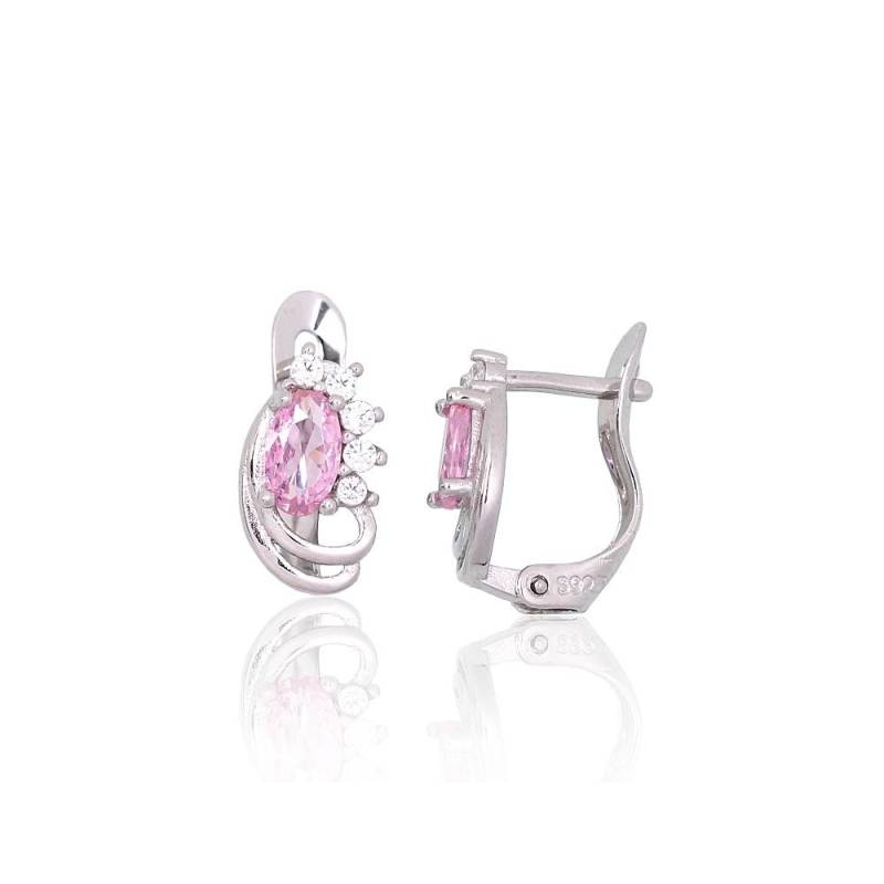 Sidabriniai auskarai ant cilindrinės spynos0