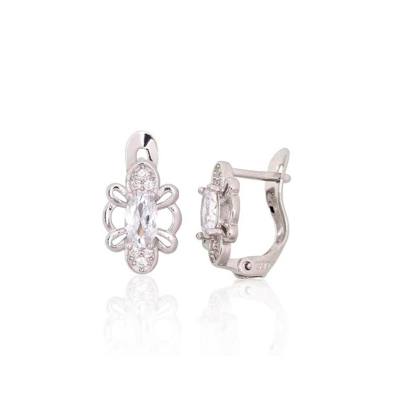 Sidabriniai auskarai ant cilindrinės spynos0