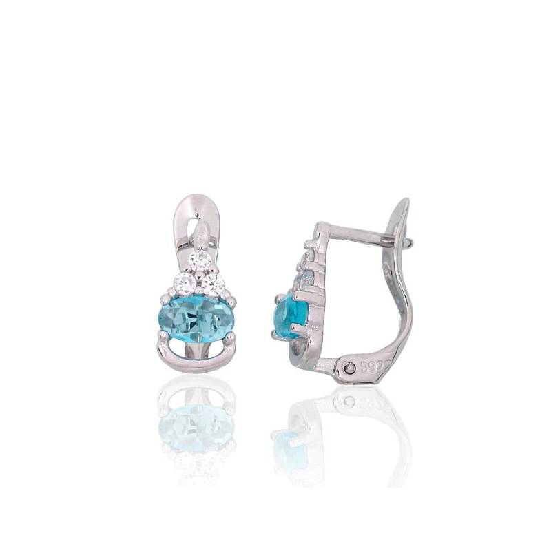 Sidabriniai auskarai ant cilindrinės spynos0