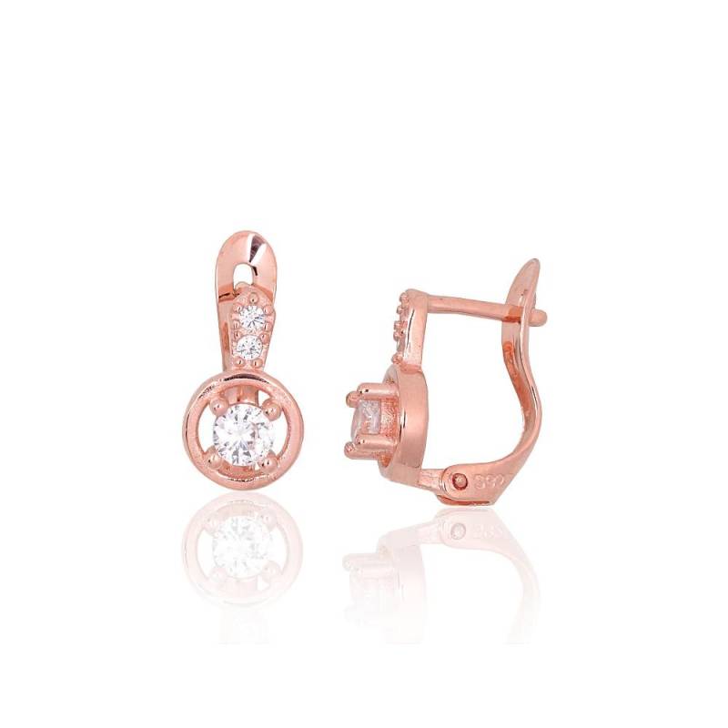 Sidabriniai auskarai ant cilindrinės spynos0