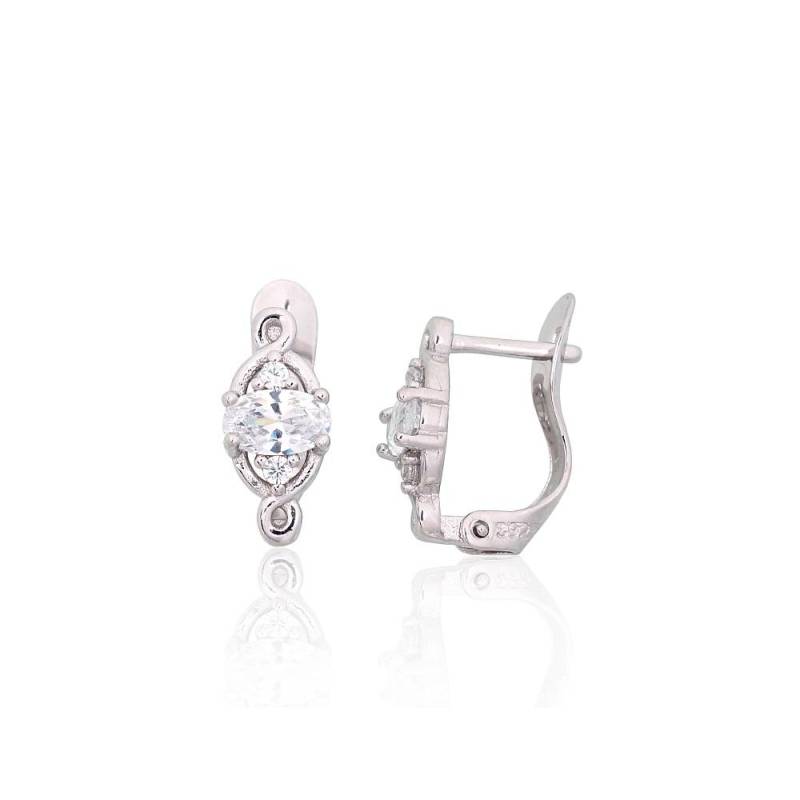 Sidabriniai auskarai ant cilindrinės spynos0