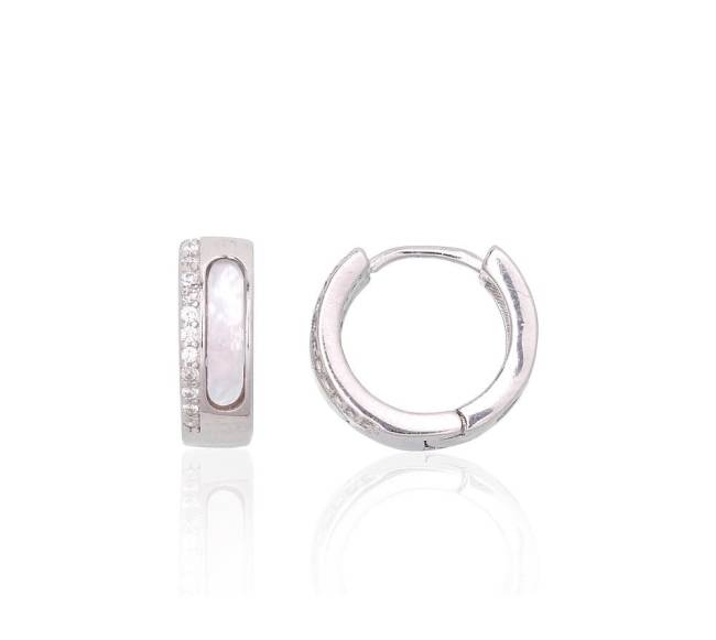 Sidabriniai auskarai su apvaliu segtuku0