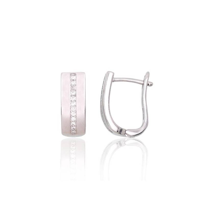 Sidabriniai auskarai ant cilindrinės spynos0