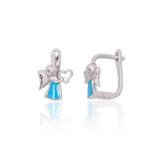 Sidabriniai auskarai ant cilindrinės spynos0