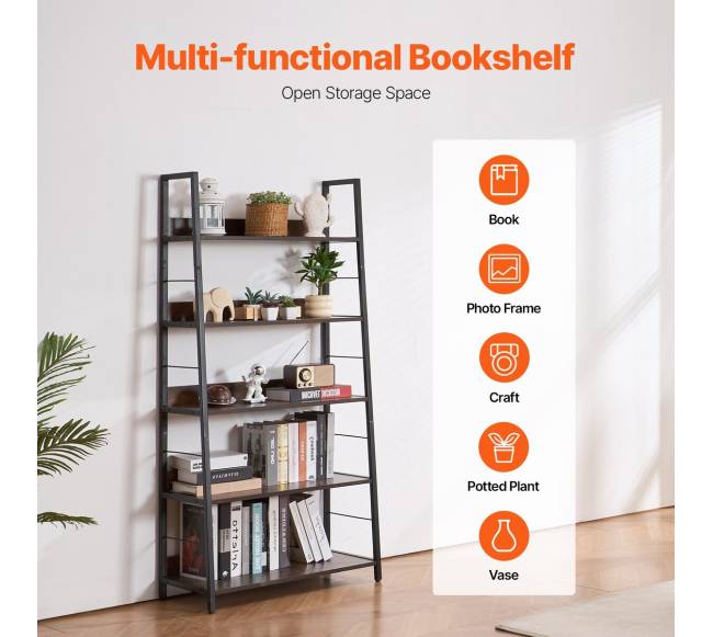 Metalinė knygų lentyna su 5 lentynomis2