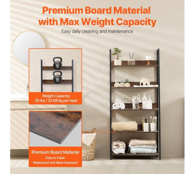 Metalinė knygų lentyna su 5 lentynomis4