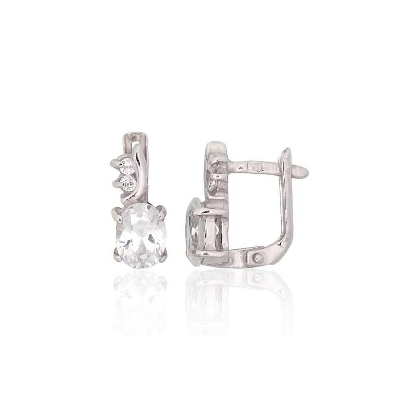 Sidabriniai auskarai ant cilindrinės spynos0