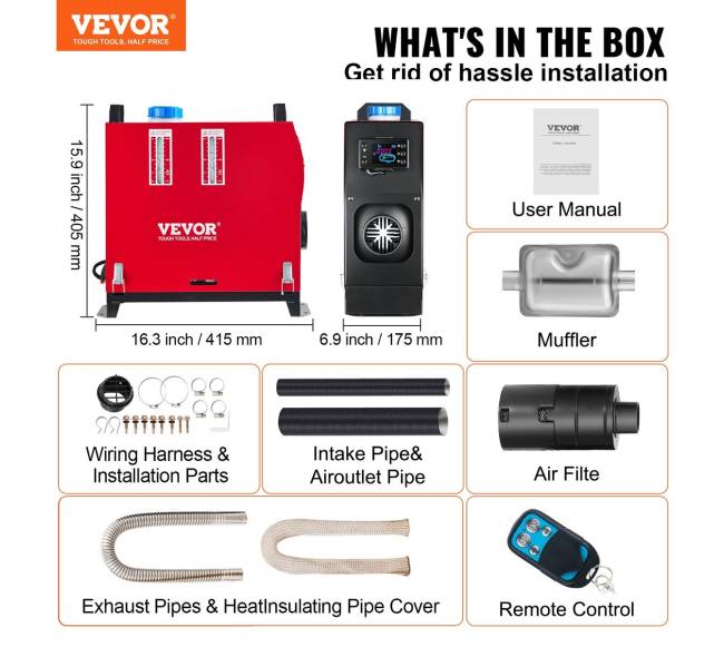 Dyzelinis šildytuvas su LCD ir duslintuvu RV sunkvežimiams6