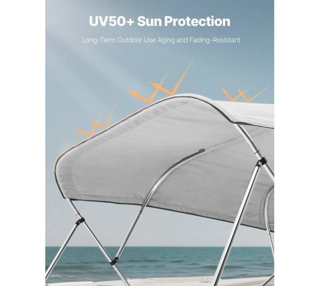 Valčių biminų uždangalas 96"L x (97"-103")W šviesiai pilkas3