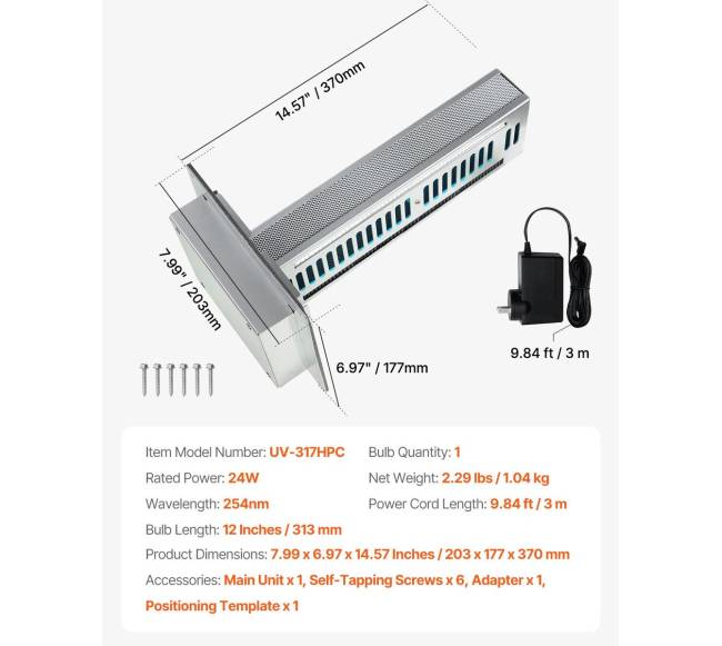 Namų oro valytuvas su 24W PCO anglies technologija6