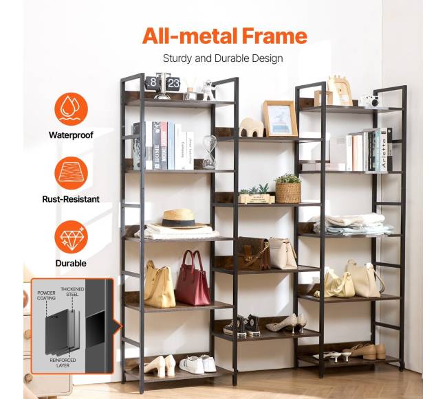 Metalinė 14-aukščio knygų lentyna svetainei ir biurui3