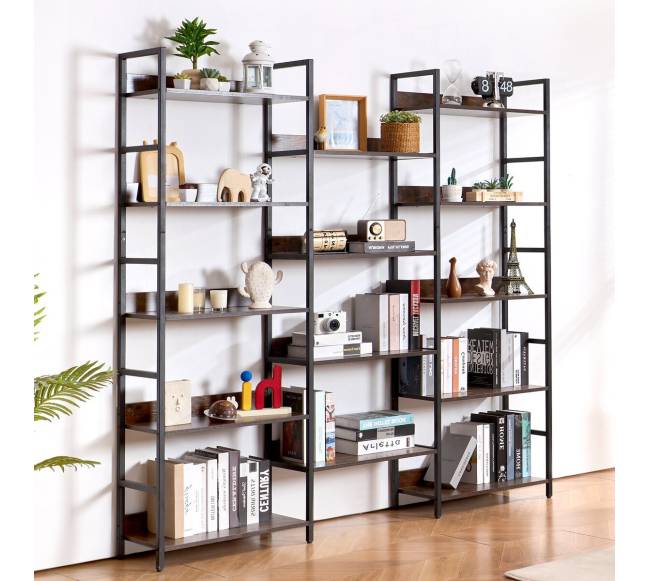 Metalinė 14-aukščio knygų lentyna svetainei ir biurui7