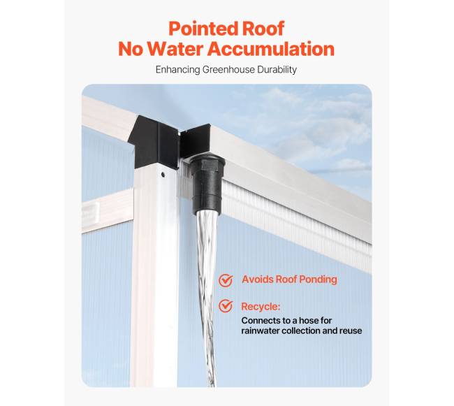 Polikarbonatinis šiltnamis 6 x 4 pėdų sodui6