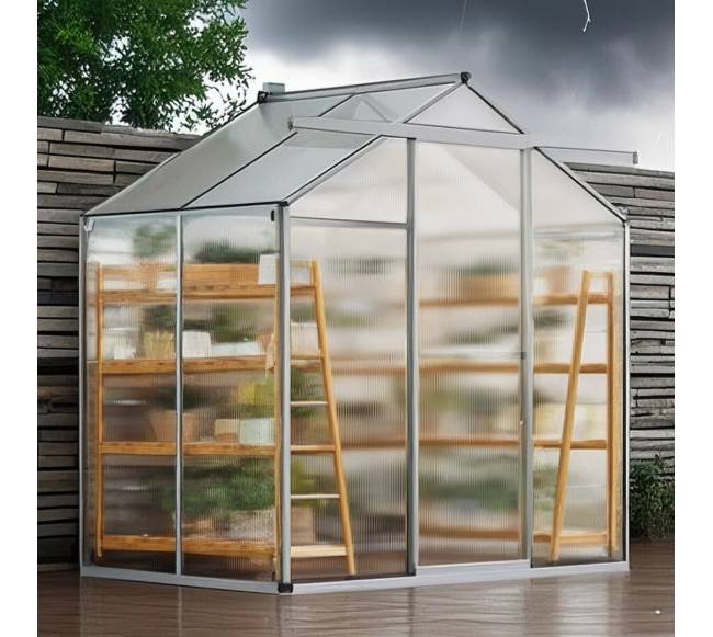 Polikarbonatinis šiltnamis 6 x 4 pėdų sodui7