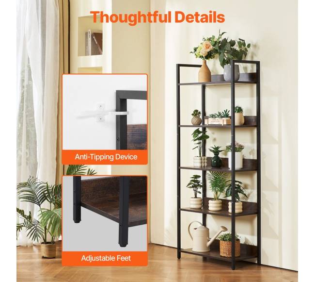 Metalinė knygų lentyna 5 lygių5