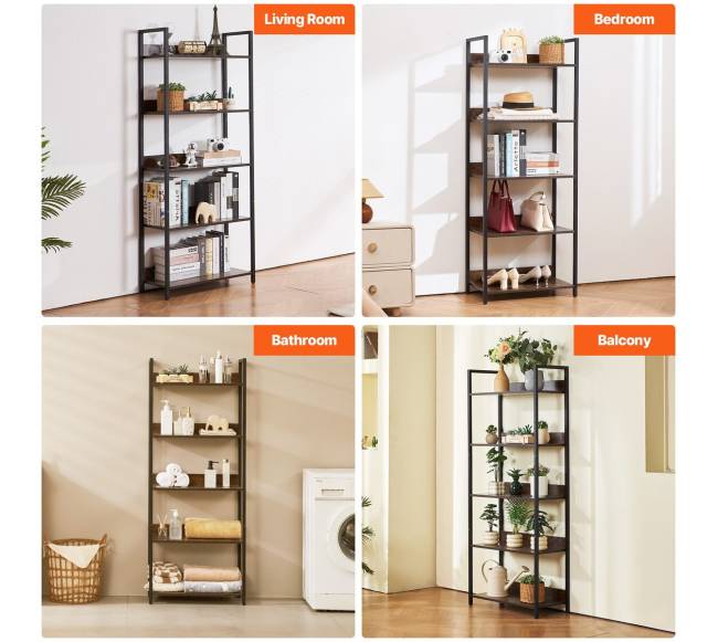 Metalinė knygų lentyna 5 lygių6