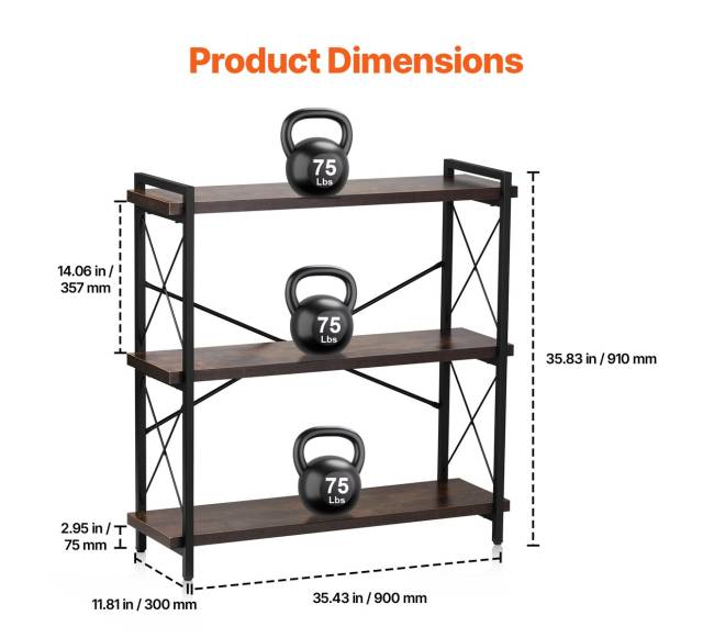 Metalinė knygų lentyna su 3 lentynomis1