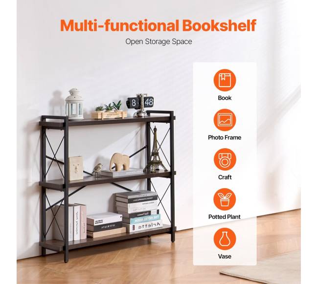 Metalinė knygų lentyna su 3 lentynomis2