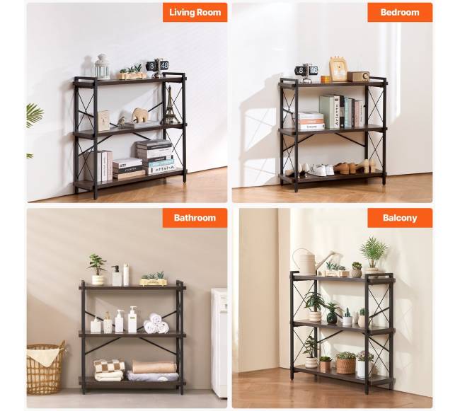 Metalinė knygų lentyna su 3 lentynomis6