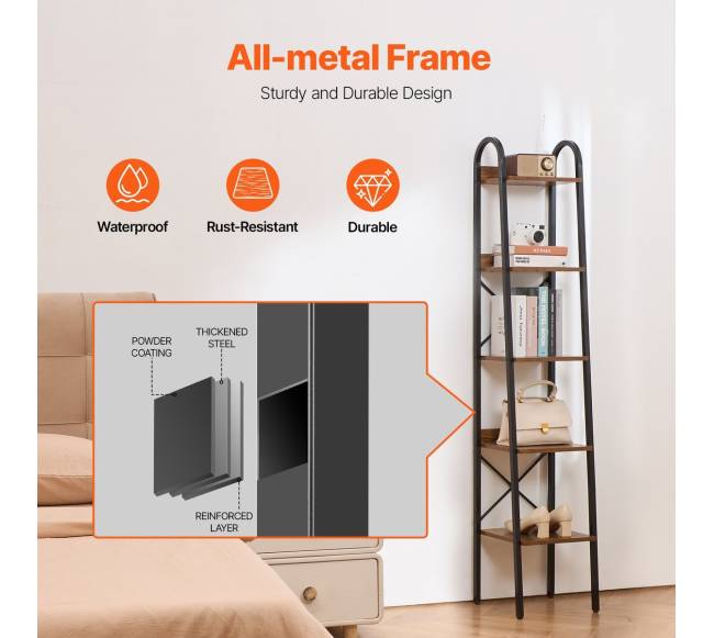 Metalinė 5 pakopų knygų lentyna3