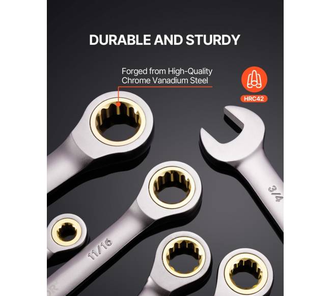 Kombinuotų Raktų Rinkinys 24 vnt. SAE ir Metrinis3