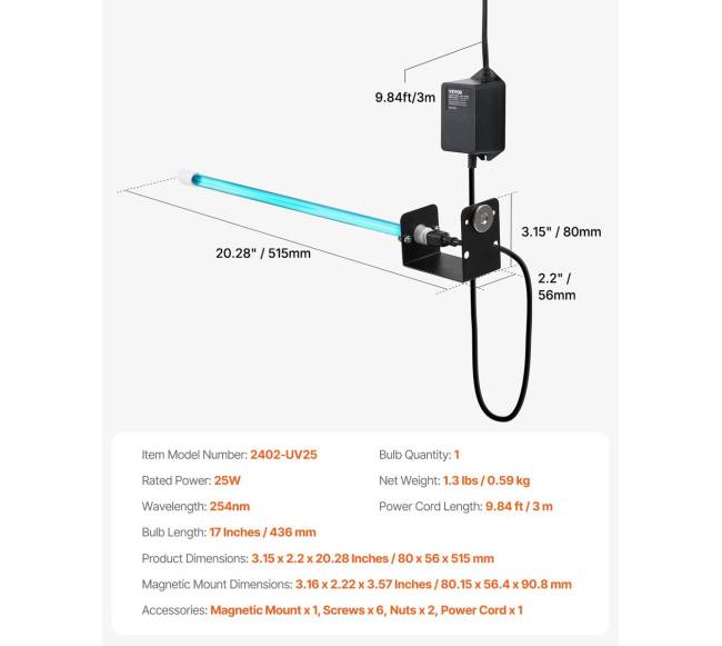 25W UV oro valytuvas su magnetu6