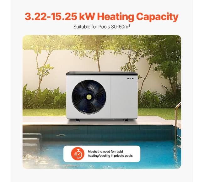 Elektrinis baseino šilumos siurblys 3.22–15.25 kW1