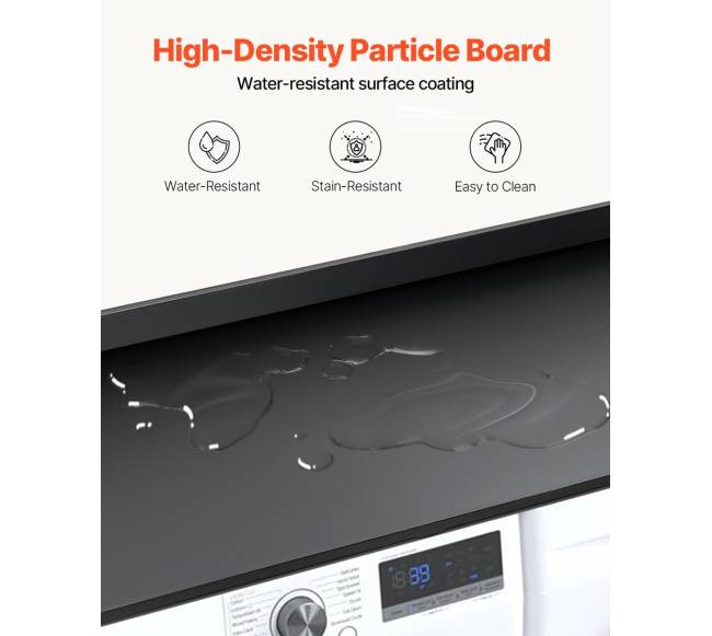 Medinė skalbyklės ir džiovyklės stalviršis juodas3