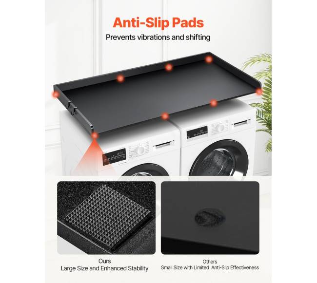 Medinė skalbyklės ir džiovyklės stalviršis juodas4