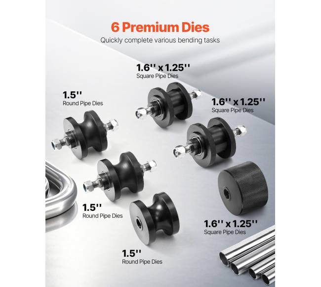 Rankinis vamzdžių lenkimo įrankis su 6 matricomis2