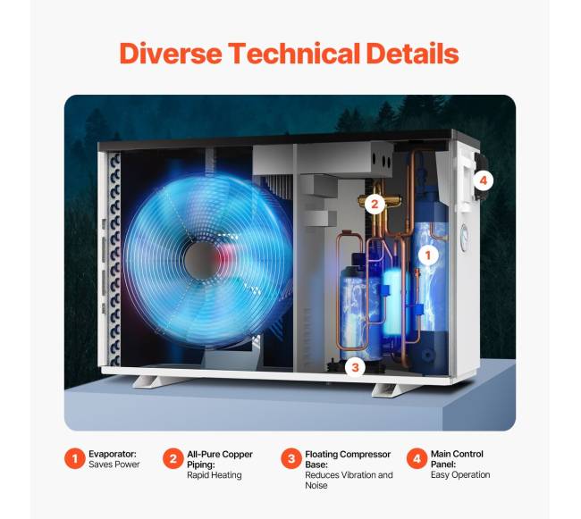 Elektrinis baseino šilumos siurblys 2.51-11.38 kW5