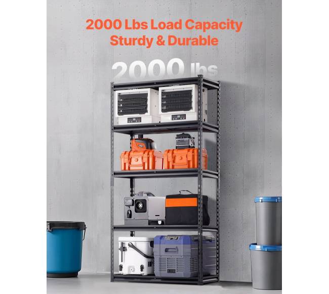 Sandėliavimo lentynos su 5 reguliuojamomis pakopomis1