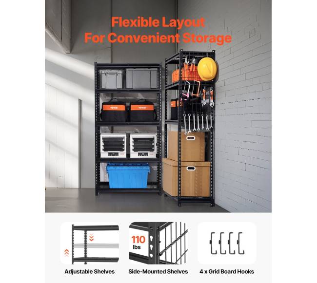 Sandėliavimo lentynos su 5 reguliuojamomis pakopomis2