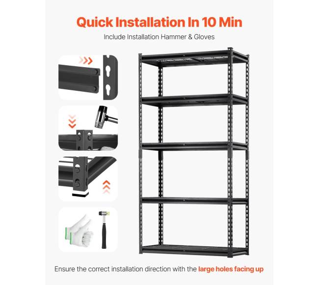 Sandėliavimo lentynos su 5 reguliuojamomis pakopomis4