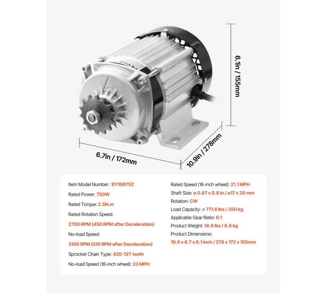 750W bešepečių variklių rinkinys su valdikliu6