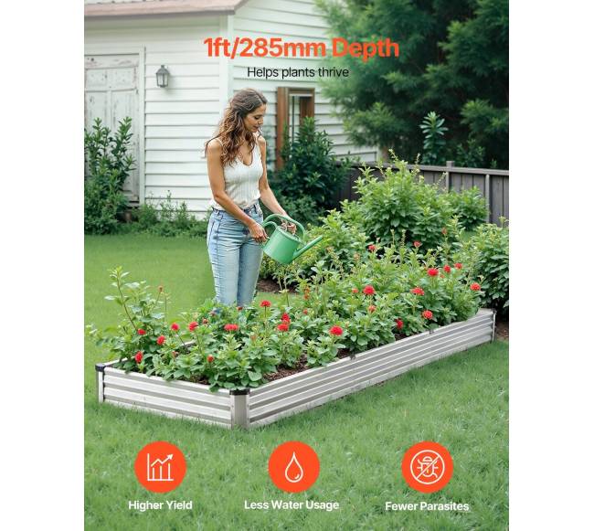 Metalinė pakelta daržo lova 360x120x28 cm1