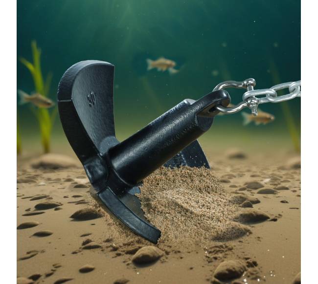 Upės inkaras, 13,6 kg, juodas vinilo danga7