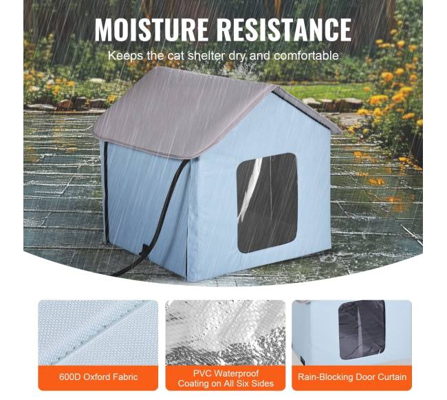 Sulankstoma šildoma kačių būdelė mėlyna maža3