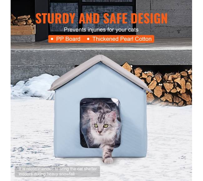 Sulankstoma šildoma kačių būdelė mėlyna maža4