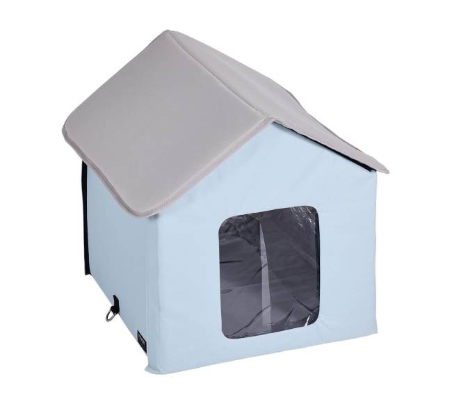 Sulankstoma šildoma kačių būdelė mėlyna maža9